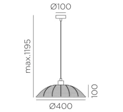 Suspension, Trenza, naturel, Ø40cm, H10cm - MDC