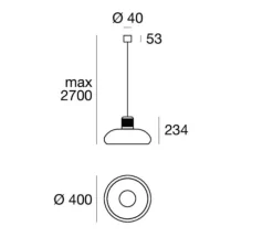 Suspension, Trepiù, jaune, blanc, LED, dim, 3000K, 2535 lm, Ø40cm, H23,4cm - Stilnovo