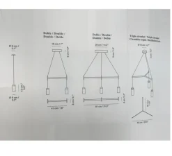Suspension, Triana, blanc, or, Ø6cm, H15cm, LED, 3000k, 900lm - Carpyen