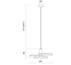 Suspension, Triarc, laiton, blanc, Ø64cm, H24cm - Bert Frank