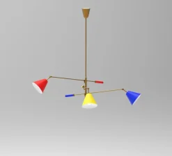 Suspension, Triennale, Réédition, bleu, rouge, jaune, Ø160cm, H150cm - Arredoluce
