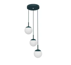 Suspension, Triple D25 MOOON!, Bleu Acapulco, IP42, LED, 5000K, 1050 lm, Ø25cm, H115cm - Fermob