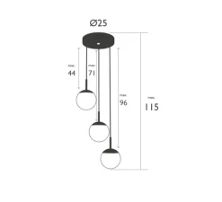 Suspension, Triple D25 MOOON!, Vert Cactus, IP42, LED, 5000K, 1050 lm, Ø25cm, H115cm - Fermob