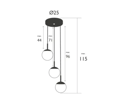 Suspension, Triple D25 MOOON!, Vert Cactus, IP42, LED, 5000K, 1050 lm, Ø25cm, H115cm - Fermob