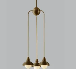 Suspension, Triple, Eos L, laiton antique, Ø15,7cm, H90cm - Bert franck