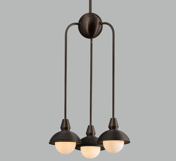 Suspension, Triple, Eos S, bronze foncé, Ø15,7cm, H70cm - Bert franck