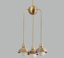 Suspension, Triple, Eos S, laiton brossé, Ø15,7cm, H70cm - Bert franck