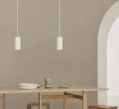 Suspension, Tube, petit, beige, Ø16cm, H8cm - Moebe