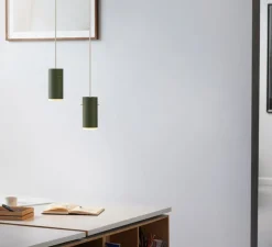 Suspension, Tube, petit, vert sapin, Ø16cm, H8cm - Moebe