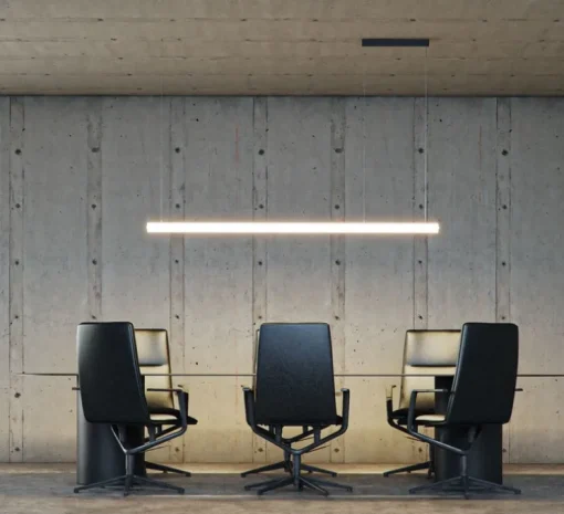 Suspension, Tubi D-60, blanc, LED, dim, 4000K, 6882 lm, L197cm, H6,2cm - Beneito Faure