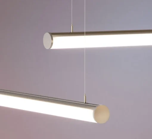 Suspension, Tubi D-60, blanc, LED, dim, 4000K, 6882 lm, L197cm, H6,2cm - Beneito Faure