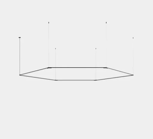 Suspension, Tubs Modular Hexagonal, noir, LED, dim, 3000K, 6762 lm, L203,4cm, H250cm - LEDS C4