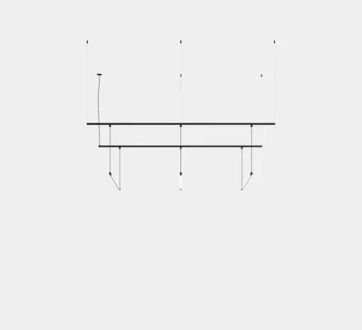 Suspension, Tubs Modular Track With 3 Lineal 900mm, noir, LED, dim, 3000K, 3381 lm, L150cm, Hcm - LEDS C4
