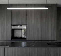 Suspension, Tubus, laiton noirci, PLA fibre carbone, LED, 2700K, 1000lm, L100cm, H120cm - Contain