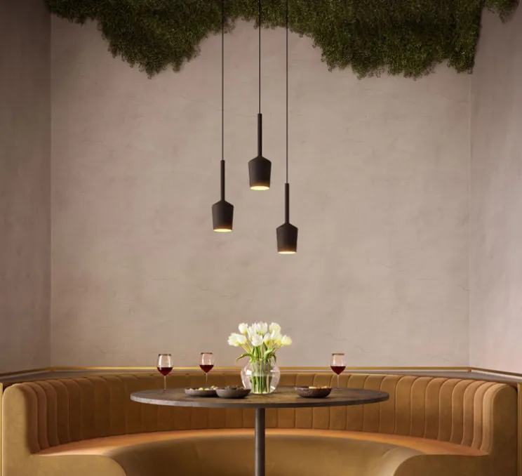 suspension, Tulip Blossom, noir et or, Ø10,9cm, H18cm - Modular Lighting