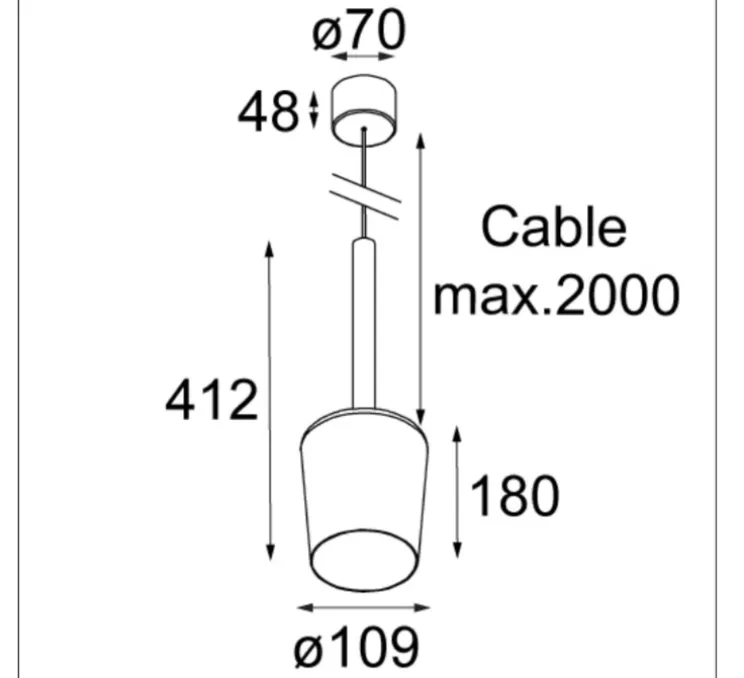 suspension, Tulip Blossom, noir et or, Ø10,9cm, H18cm - Modular Lighting