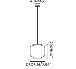 Suspension, Tupai, noir, rotin, Ø16,8cm, H29cm - Faro