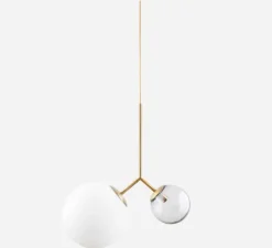 Suspension, Twice, opalin, transparent, laiton, H70cm - House Doctor