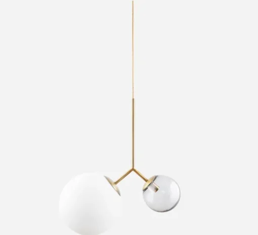 Suspension, Twice, opalin, transparent, laiton, H70cm - House Doctor