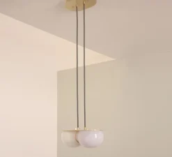 Suspension, Twin 3.0, Oyster, laiton brossé, L28cm, H15cm - SkLO Studio