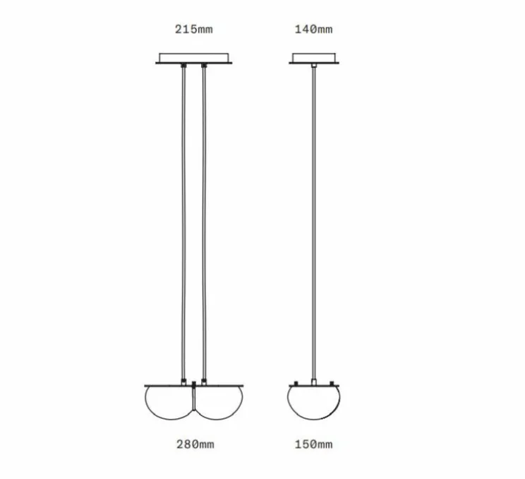 Suspension, Twin 3.0, Oyster, laiton brossé, L28cm, H15cm - SkLO Studio