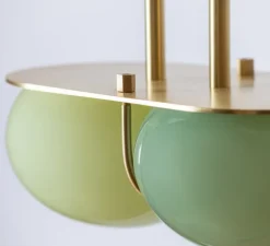 Suspension, Twin 4.0, Vert, laiton brossé, L28cm, H15cm - SkLO Studio