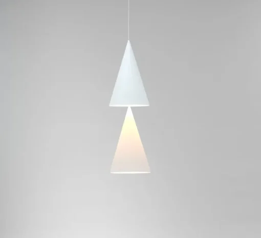 Suspension, Twin Peak Down, blanc, LED, dim, 2700K, 1855 lm, L18cm, H75cm - Anastassiades Studio
