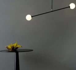 Suspension, Two Spheres, noir et blanc, H71cm, L90cm - Atelier Areti
