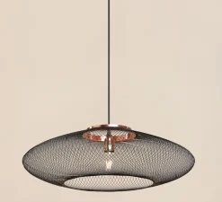 Suspension, UFO Full Large, noir charbon, Ø80cm, H24cm - Atelier Robotiq