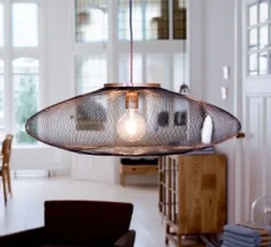 Suspension, UFO Full Large, noir charbon, Ø80cm, H24cm - Atelier Robotiq