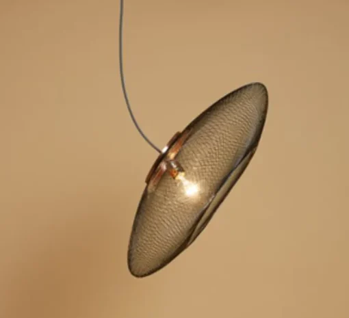Suspension, UFO Full Small, noir charbon, câble noir et blanc, Ø40cm, H12cm - Atelier Robotiq