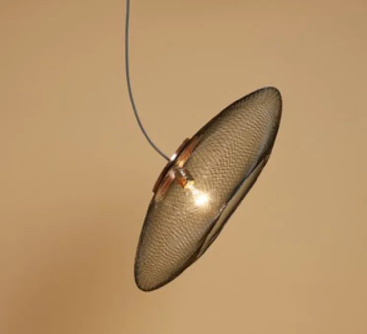 Suspension, UFO Full Small, noir charbon, câble noir et blanc, Ø40cm, H12cm - Atelier Robotiq