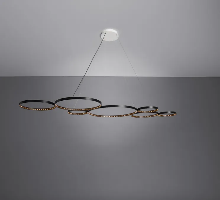 Suspension, Ultra 8 XS, noir, LED, dim, 2700K, 3168 lm, L141cm, H2cm - Le Deun