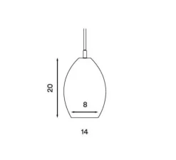 Suspension, Unika large, blanc opal, Ø14cm, H20cm - Northern