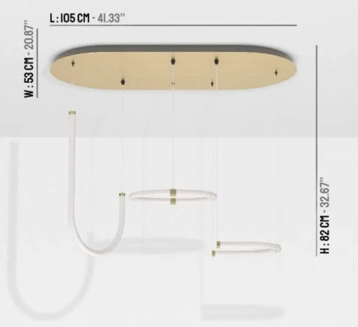 Suspension, Unseen, 3 pendants, LED, dim, 2700K, 2410 lm, L180cm, H82cm - Petite Friture