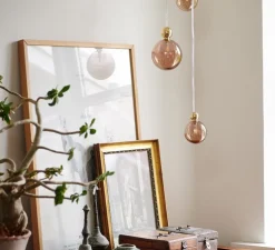 Suspension, Uva L, pour composition multiple, rose obsidienne et or brillant, Ø10cm, H15cm - Ebb and Flow