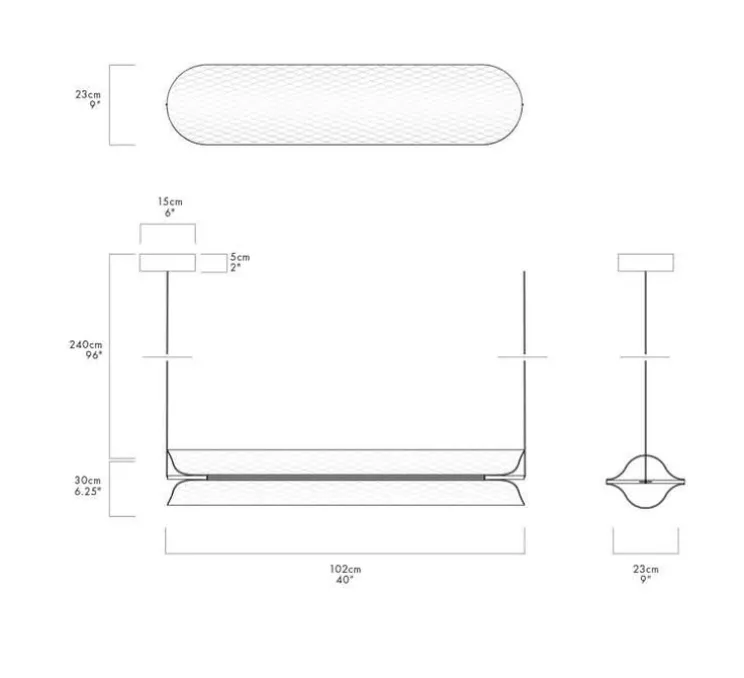 Suspension, Vale 2 Dali, transparent, anthracite, LED, 2700K, 2230lm, L102cm, H15cm - A-N-D
