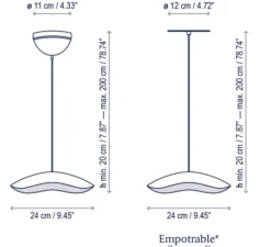 Suspension, Valentina S/24, noir et cuivre, LED, 2700K, 715lm, Ø24cm, H20cm - Bover