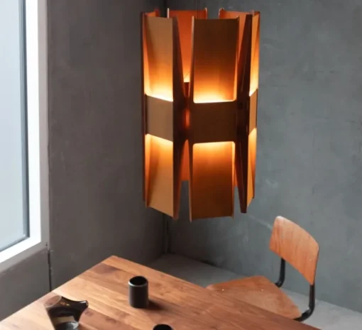 Suspension, Vector, 6 panneaux, rouille, LED, dim, coupure de phase, 2700K, L22cm, H58cm - A-N-D