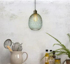 Suspension, Venice, vert, doré, Ø18cm, H30cm - It's about Romi