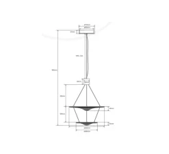 Suspension, Venise, graphite, LED, dim, 2700K, 830 lm, Ø38cm, H42,7cm - Elements lighting