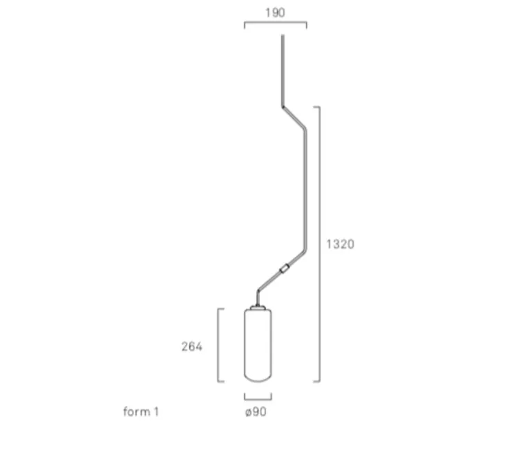Suspension, Ventus, 1, LED, 2700K, 200 lm, laiton, verre opalin, Ø19cm, H132cm - FRAMA