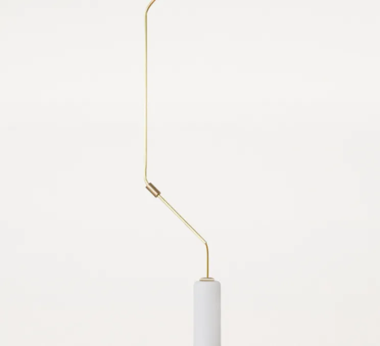 Suspension, Ventus, 1, LED, 2700K, 200 lm, laiton, verre opalin, Ø19cm, H132cm - FRAMA