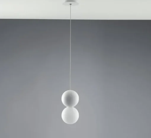 Suspension, Vertbois, prêt à peindre, plâtre, Suzanne, S1, blanc, Ø10cm, H19,5cm - Nedgis