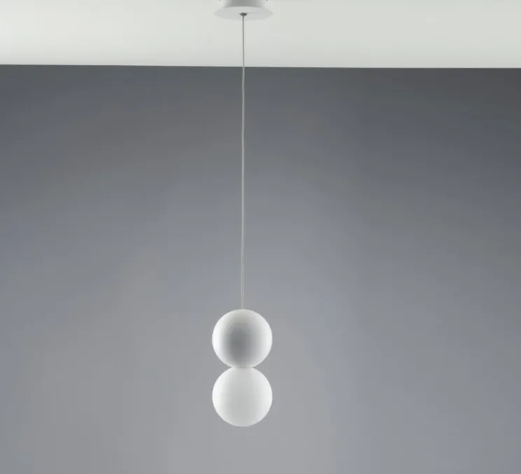 Suspension, Vertbois, prêt à peindre, plâtre, Suzanne, S1, blanc, Ø10cm, H19,5cm - Nedgis