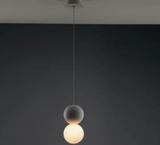 Suspension, Vertbois, prêt à peindre, plâtre, Suzanne, S1, blanc, Ø10cm, H19,5cm - Nedgis