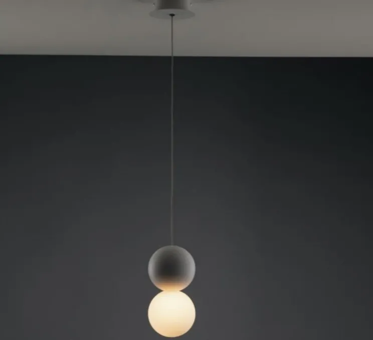 Suspension, Vertbois, prêt à peindre, plâtre, Suzanne, S1, blanc, Ø10cm, H19,5cm - Nedgis