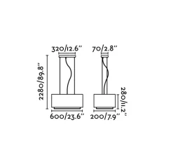 Suspension, Vesper-1, blanc, beige, L60cm, H28cm - Faro