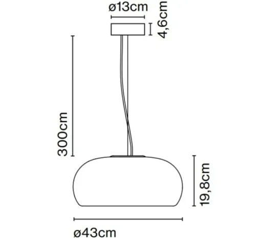 Suspension, Vetra 43, ambre, LED, 2700k, 881lm, Ø43cm, H19,8cm - Marset