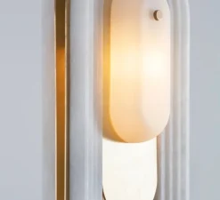 Suspension, Vima, albâtre, laiton, L36cm, H40cm - Bert Frank